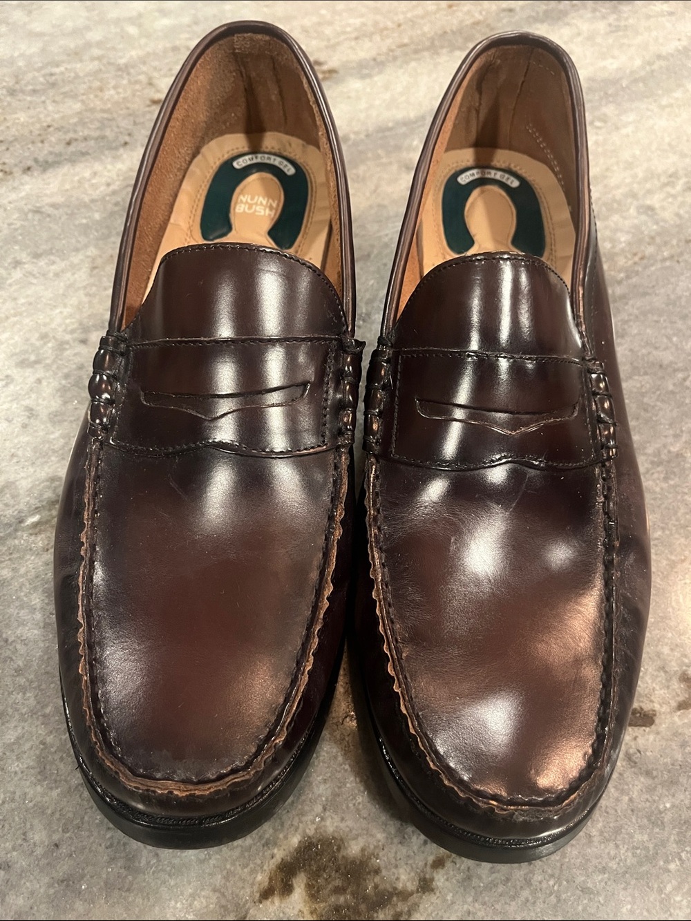Nunn Bush Men’s Burgundy Leather Penny Loafers